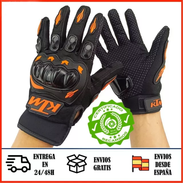 ✅ Guantes de moto ▷ KTM 🏍️ económicos cómodos protección antideslizante