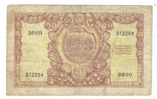 Italia Repubblica 100 Lire 1951 Circolata #Banc81 2