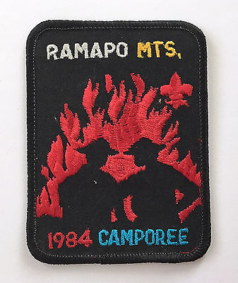 Boy Scouts BSA 1984 Ramapo Mountains District Campfire Black Red Camporee Patch