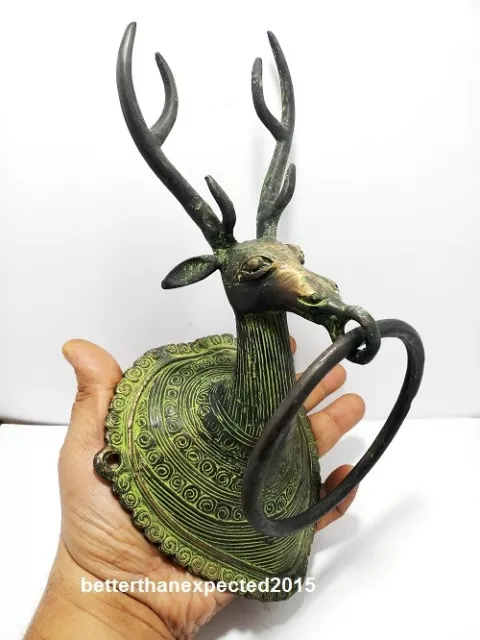 Deer Shape Vintage Style Towel Hanger Antique Finish Handmade Brass Door Knocker