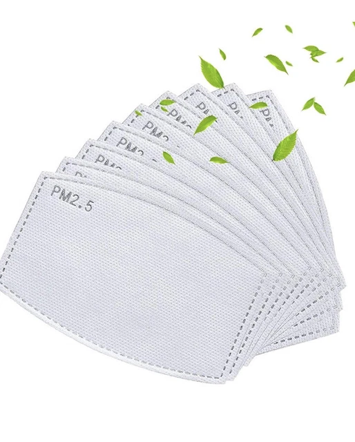 150 PCS Adult Activated Carbon PM2.5 Filter Insert 5 Layers Replacement