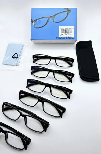6 Pack Reading Glasses for Women Men Blue Light Filter Anti UV Readers +0 Spring