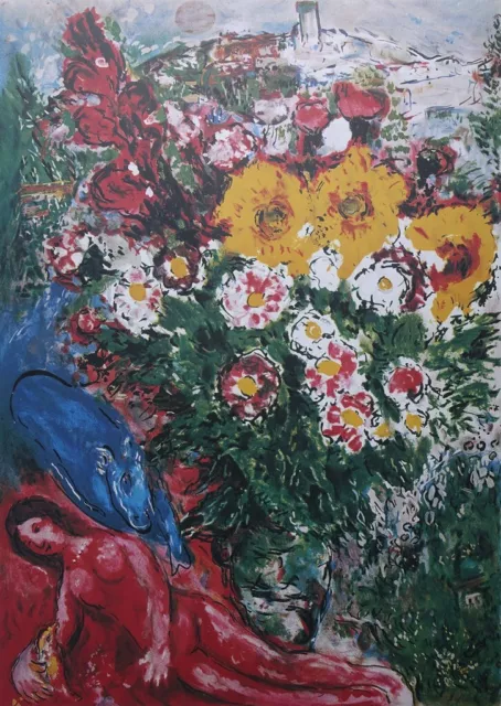 Chagall Marc (Según ) : Ramo Rústico Litografía Firmada, 500ex