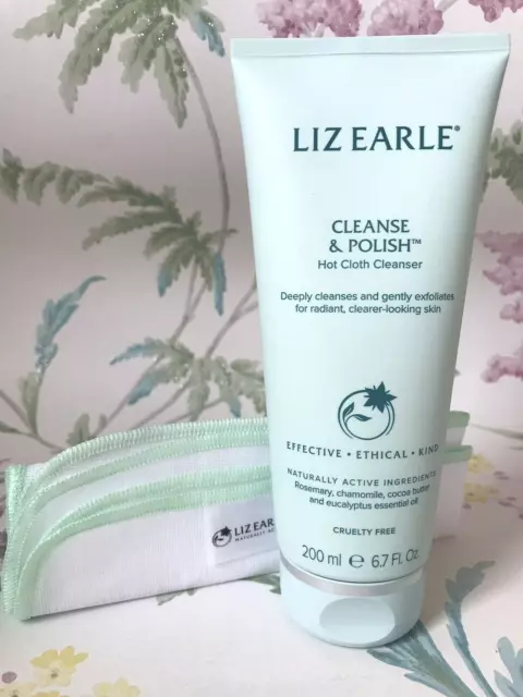 GENUINE Liz Earle Cleanse And Polish Hot Cloth Cleanser With Muslin Cloth 200ml