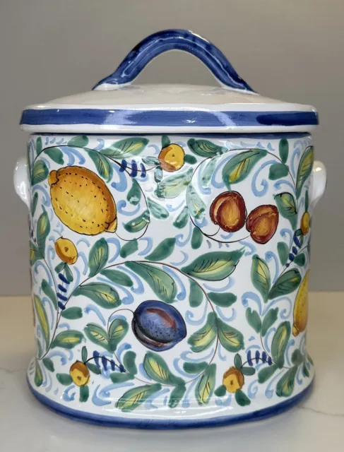Italian VINTAGE Biscotti Jar Made For Cottura County Style EXQUISITE PIECE 1980s 3