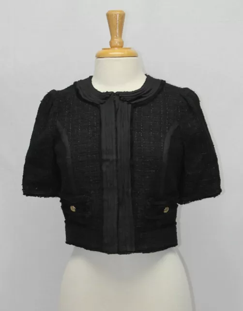 McGinn Black Cropped Fitted Jacket Blazer Size 6