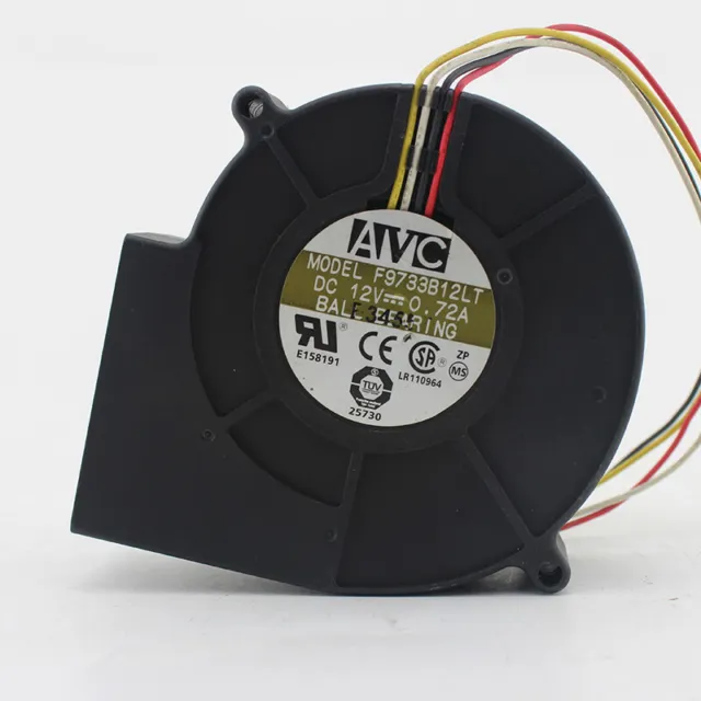 For AVC Ball Bearing Cooling Fan DC 12V 0.72A Model F9733B12LT 4 pin