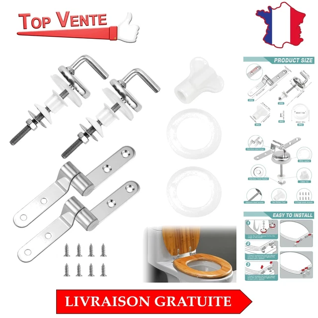Ahlsen 2 Pièces Kit de Fixation Abattant WC, Attaches Charnière