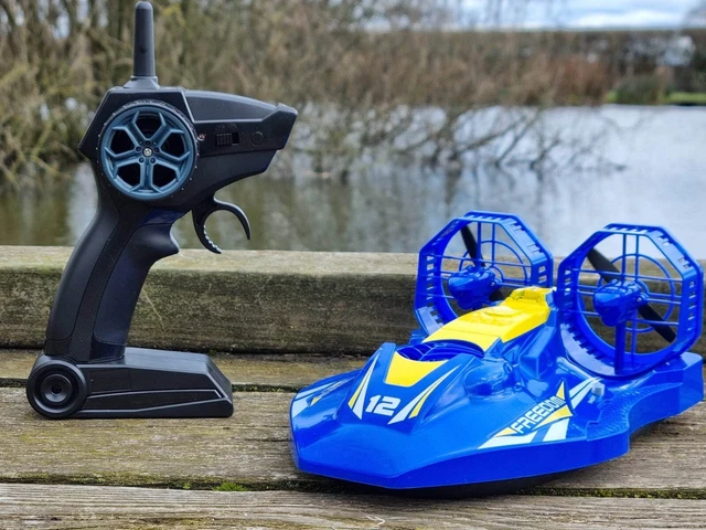 TYCO RC BOAT Typhoon Jet Yacht Remote Control Hovercraft Drone Twin ...