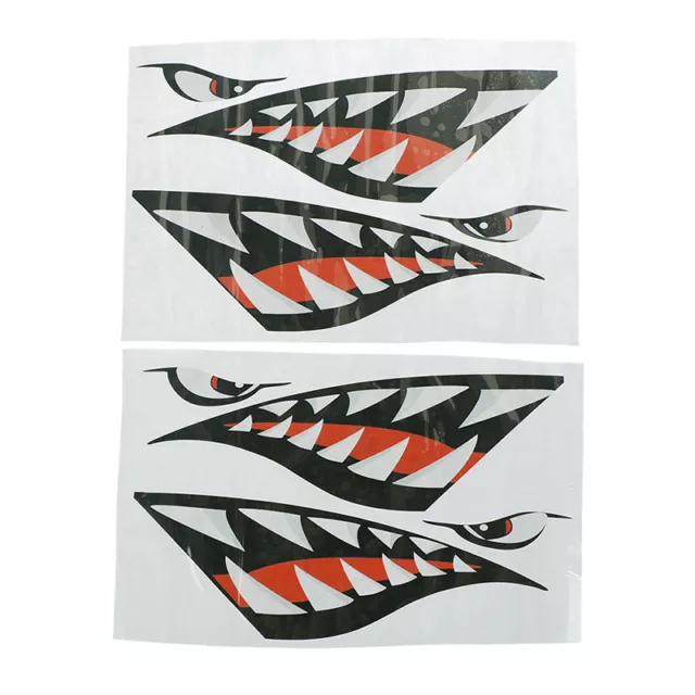 2 Pcs Shark Teeth Vinyl Decal Stickers for Dinghy Boat Kayak Canoe W #km