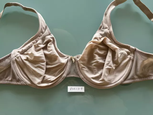 Wacoal 855139 T-Shirt Bra 36D Tan Satin Unlined Underwire Adjustable Straps