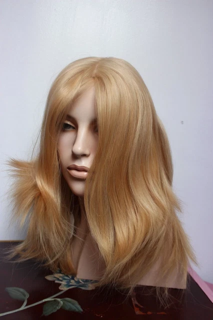blonde human hair wig mono skin top kosher sheitel layered size medium mono top blonde human hair wig mono skin top kosher sheitel layered size medium mono top