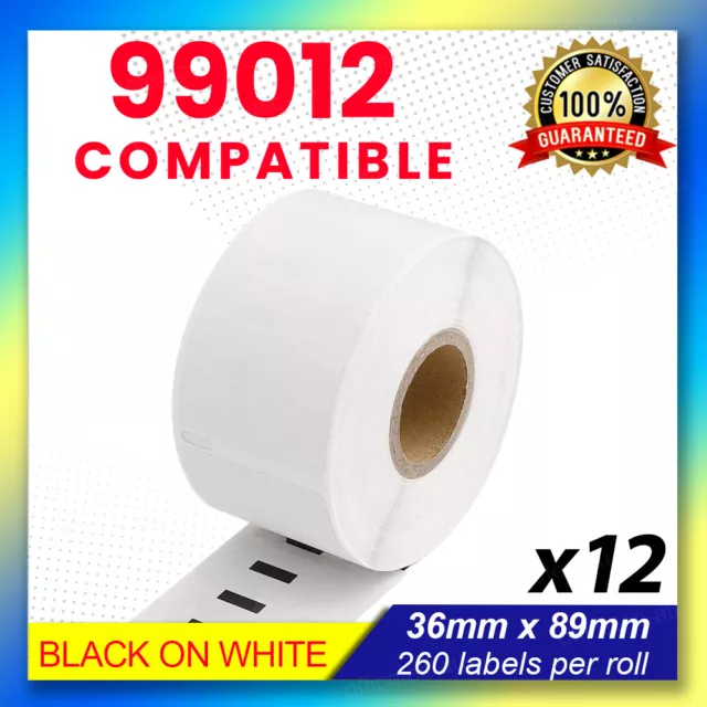 12 ROLLS SD99012 DYMO COMPATIBLE LARGE ADDRESS LABELS 89x36mm 99012 SEIKO LABEL