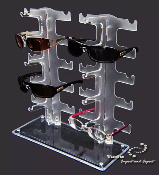 Acryl Brillenständer Brillenpräsenter für 10 Brillen  transparent