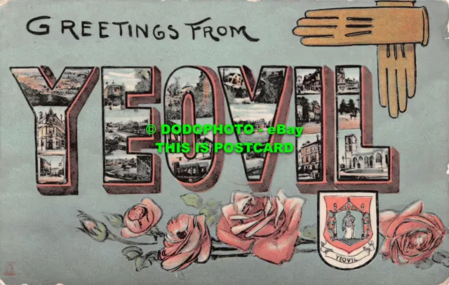 R545904 Greetings from Yeovil. Milton. Glazette Greeting Series. Woolstone Bros.