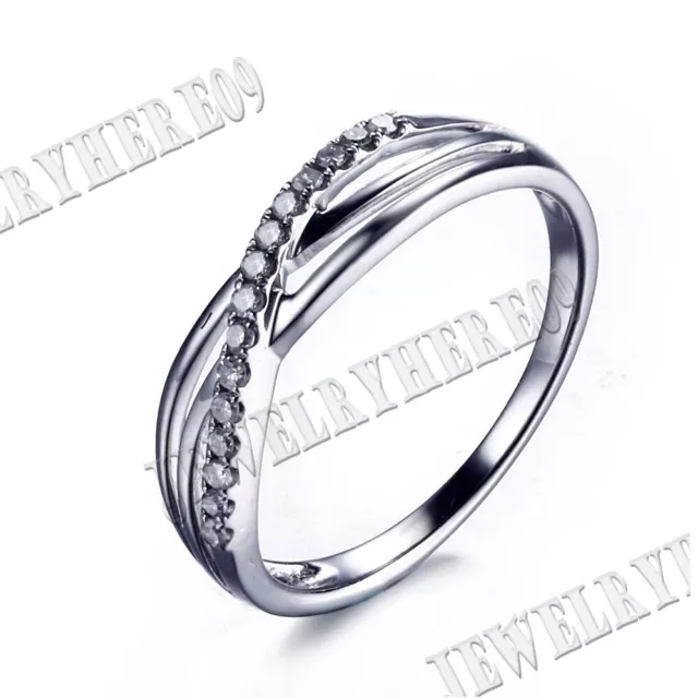 SOLID 18K WHITE Gold HALF ETERNITY UNIQUE DIAMOND ENGAGEMENT BAND RING ...