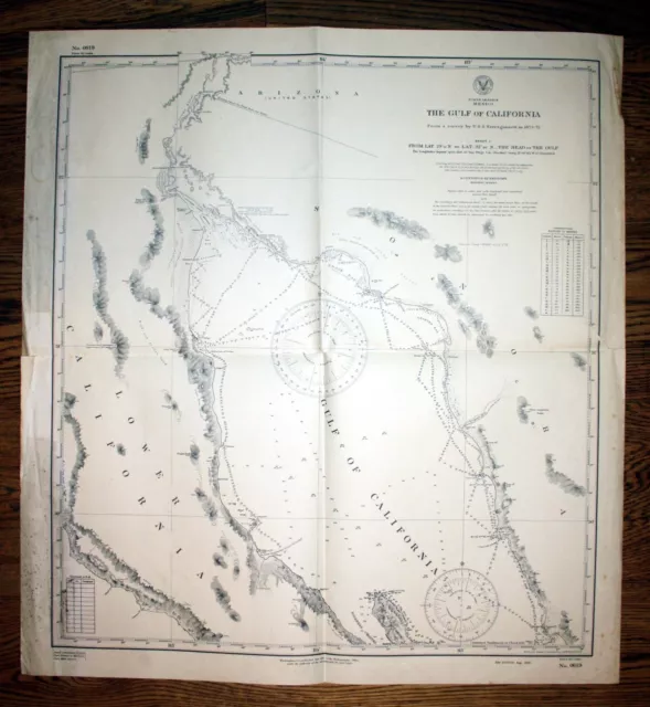 1942 North America Mexico The Gulf California Mexiko Kalifornien Amerika map