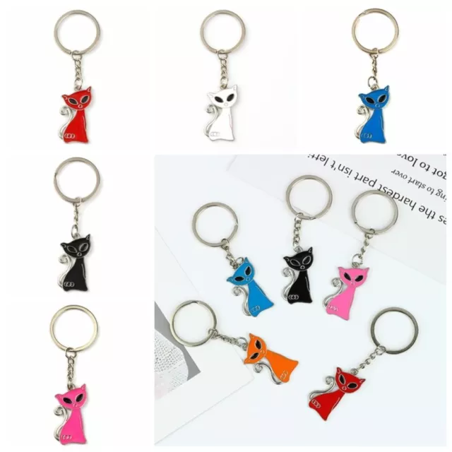 Metal Cat Key Chain Anti Loss Metal Cat Keychain Kitten Keychain  Kids Toy