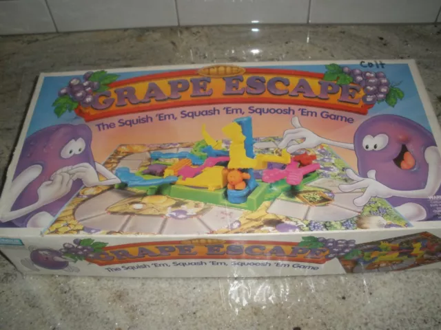 Vintage 1992 Grape Escape Board Game with box Parker Brothers Incomplete