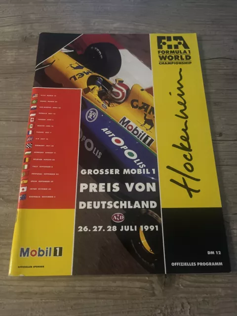 Programmheft Formel 1 Hockenheim 1991, Sammlerstück, Neuwertig.