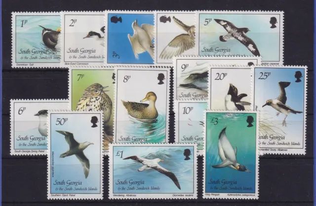 Südgeorgien und Süd-Sandwich-Inseln 1987 Vögel Mi.-Nr. 150-164 postfrisch **