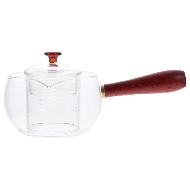 Teiera In Vetro Borosilicato 1200ml Con Scaldino - Design Lusso Con Decorazioni Oro, Infusore E Filtro Inclusi - Foto 8