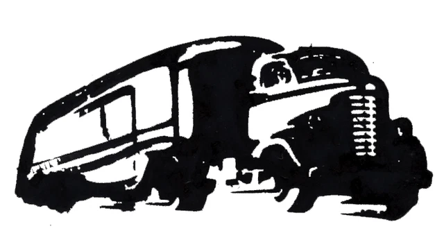 Vintage Metal Letterpress Print Block  SEMI-TRAILER TRUCK ART DECO L