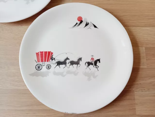 2 x Alfred Meakin 10" dinner plates Covered Wagon retro 1950's 1960's kitsch 3