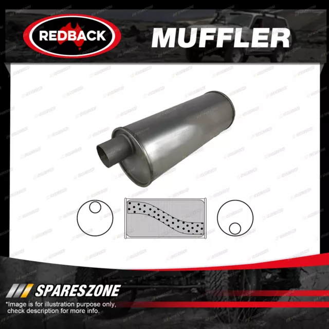 Redback Universal Muffler - 6" Round 16" Long 2 1/4" Offset/Offset Megaflow