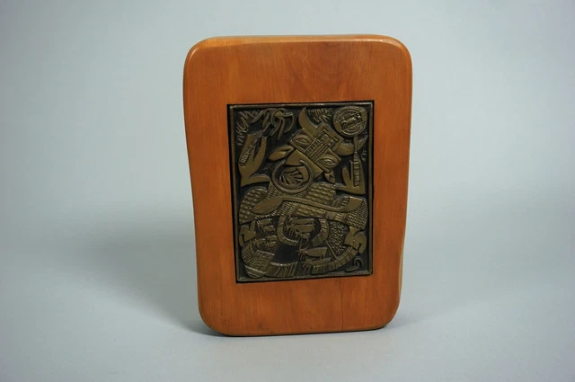 Wall Picture Bronze Wood Zodiak Africa Zodiac Sign Taurus Bull 1.Z131