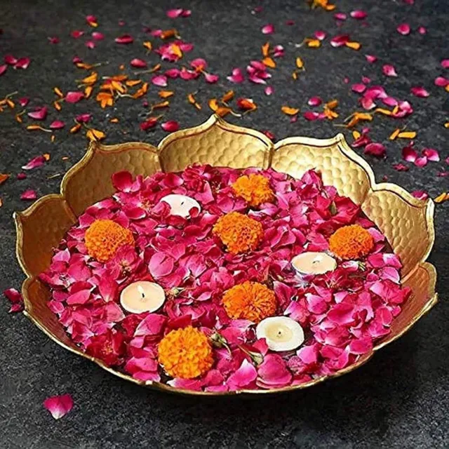 Metal Decorative Urli Bowl For Flowers Round Shape Candles Decor Bowl 12 Inch