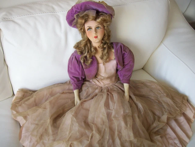 Antique Blue French Boudoir Doll / Poupée Boudoir Blue - UK