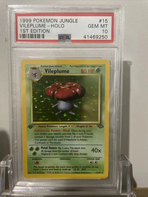 1999 Pokemon PSA 10 Vileplume 1st Edition Jungle Holo GEM MINT WOTC