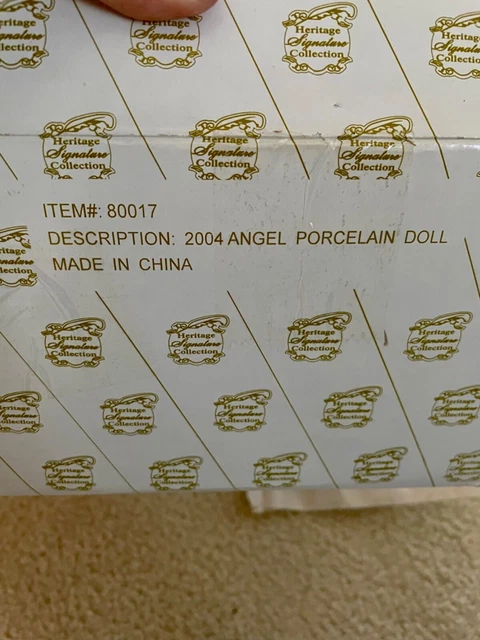 Heritage Signature Collection 2004 Porcelain Angel Doll Item #80017. New 7