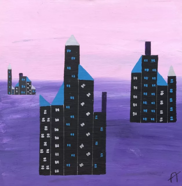 Expressionist - Fantasy City - Houses - Building - Abstract - Modern Art