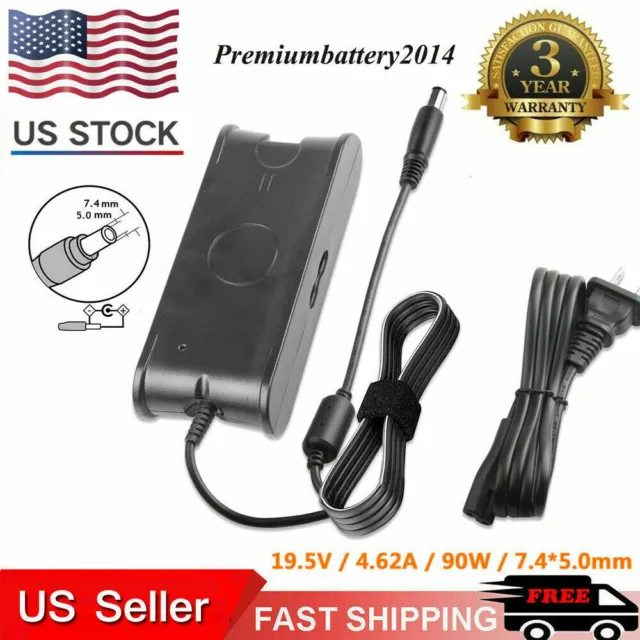 90W AC Adapter Charger for Dell Latitude D531 D620 D630 + Power Supply Cord US