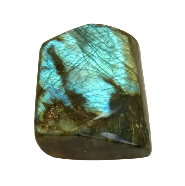 Large Labradorite Freeform Crystal With Blue Gold Iridescent Flash 10cm Polished