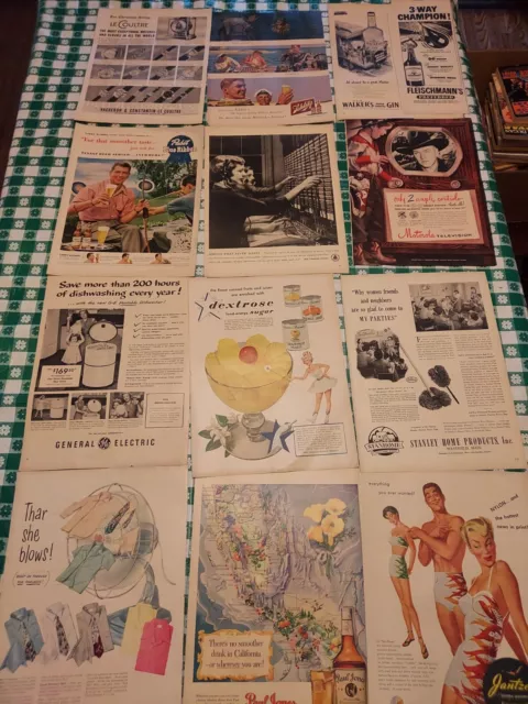 Lot 100+ Vintage 1950's Life Magazine Print Ads: Schlitz, Coca-Cola, Texaco, etc