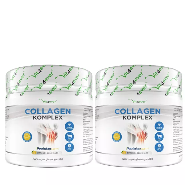 Collagen-Komplex = 1000g Pulver - Kollagen Hydrolysat Peptide, L-Prolin, MSM