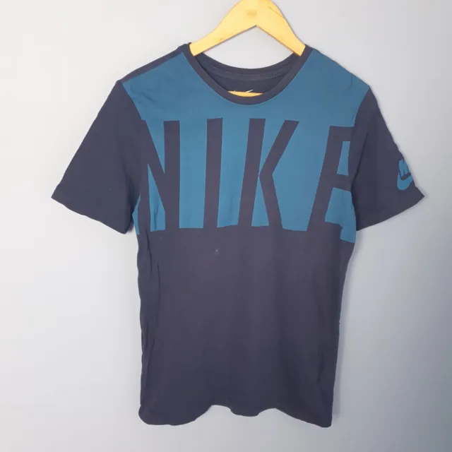Nike T-Shirt Mens Small Blue Tee Graphic Logo Spellout Athleisure