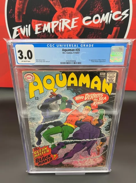 Aquaman #35 (1967) 1St Appearance Of Black Manta Silver Age Key (Cgc 3.0)🦈🦈🦈