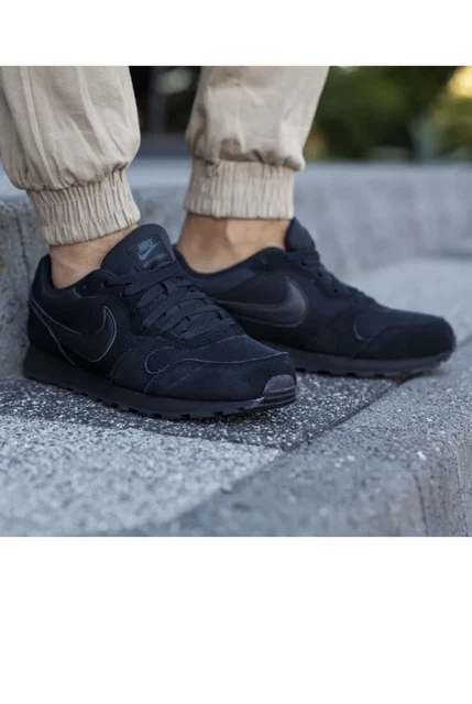 NIKE MD RUNNER 2 Mens Suede Trainers UK 11 Triple Black Genuine