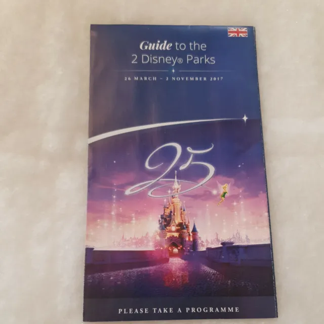 Disneyland Paris Guide Map 2017 25TH Anniversary Park & Studios Guide Souvenir