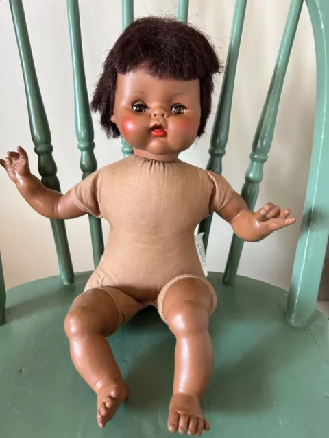 Vtg Horsman 16" African American Floppy Baby Doll Cloth And Vinyl Black