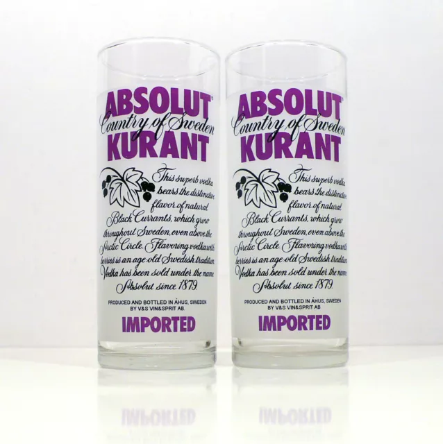 Coppia di bicchieri in vetro Absolut Kurant 1996 da collezione rari vintage v443