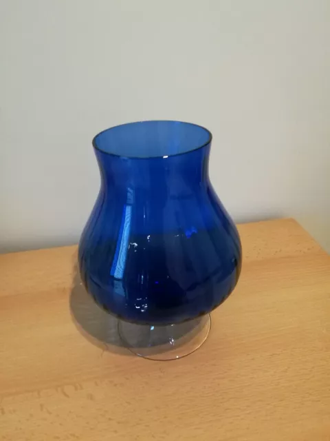 Glasvase groß, blau Kelchglas -  Vintage  - 2