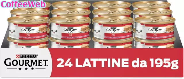 Purina Gourmet Rosso Paté Umido Gatto Con Pezzetti Con Fegato, Vitello E Verdure