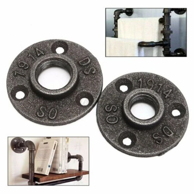 Accesorios de tubería industrial suelo brida negra moldeable hierro fundido paquete de 1 2