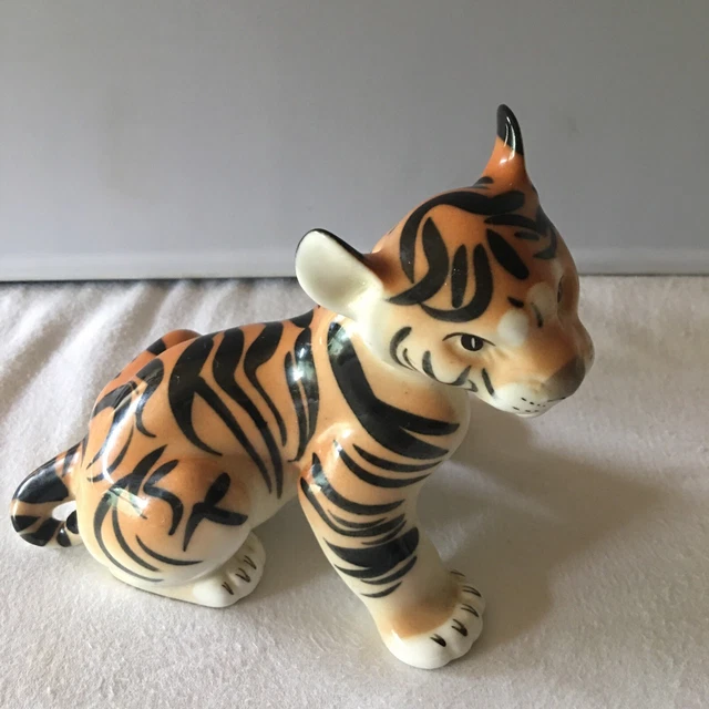 VINTAGE LOMONOSOV RUSSIAN USSR Tiger cub Porcelain China Figurine £12.