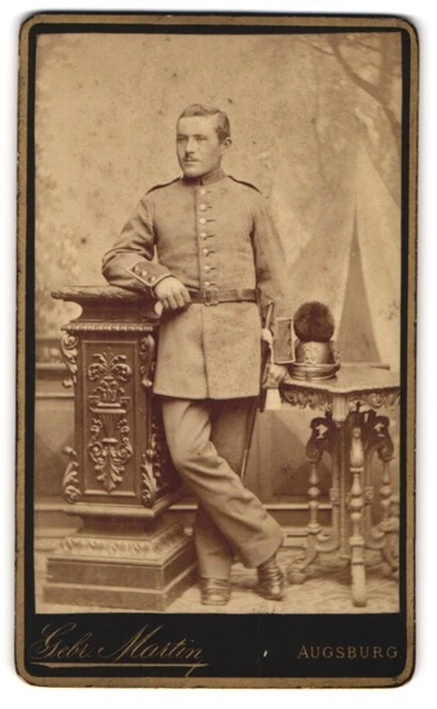 Fotografie Gebr. Martin, Augsburg, Bahnhofstr., Portrait Soldat in Uniform I.R.